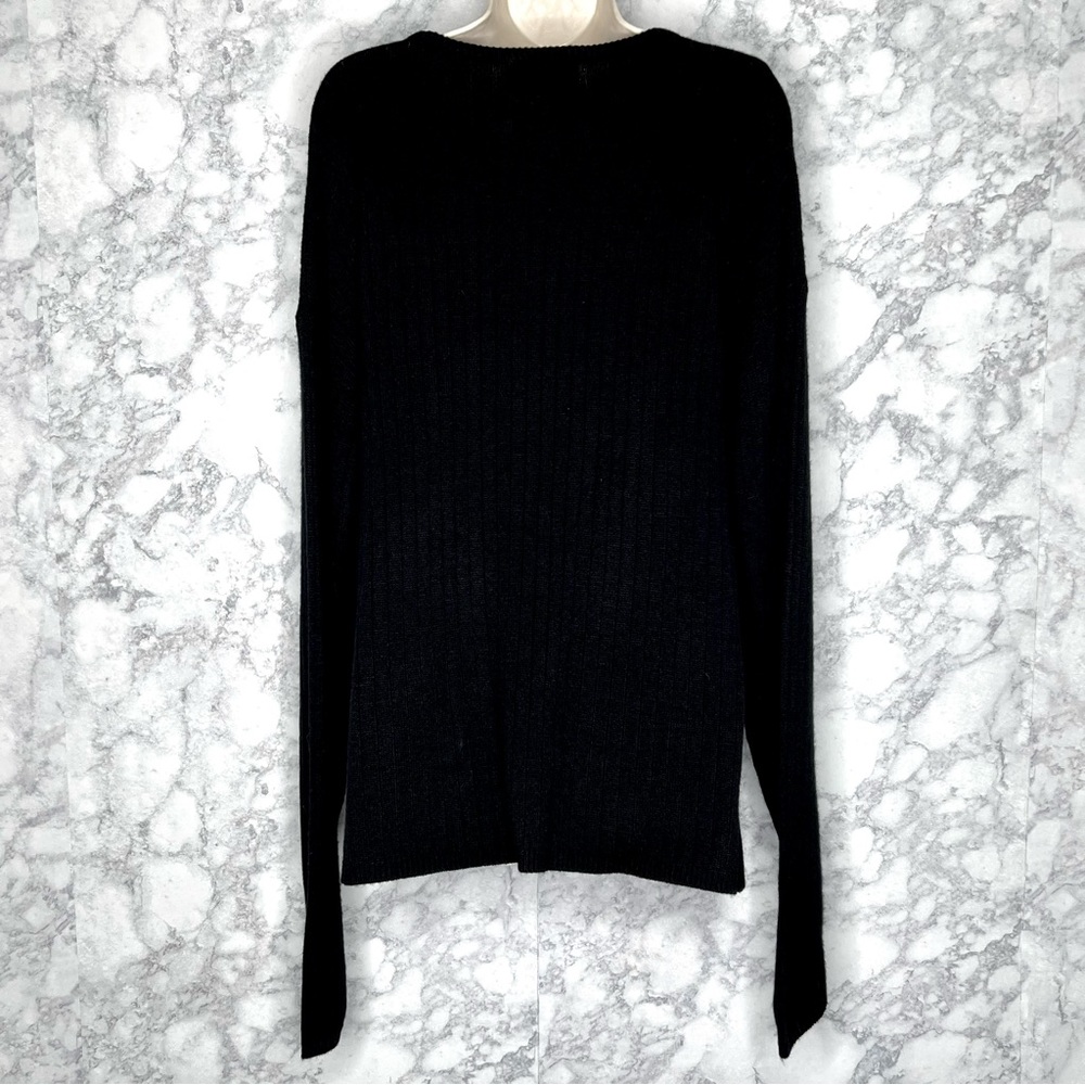 Sag Harbor Women’s 90s Oversized Black Rib Knit Sweater Size M - Picture 4 of 7